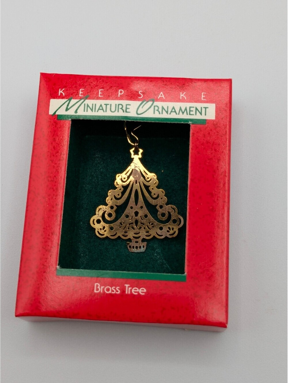 Hallmark Keepsake Brass Tree Miniature Ornament 1988, New in Box